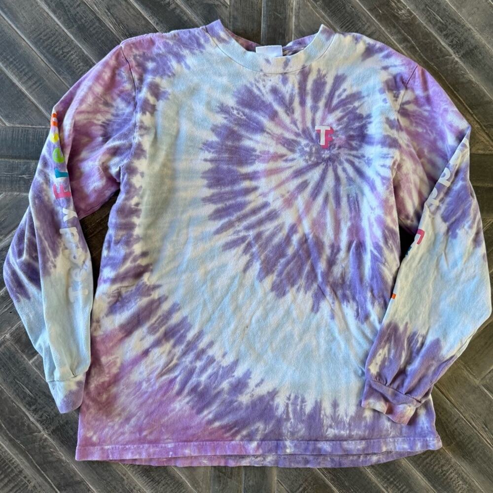 Teddy Fresh Purple and Blue Tie Dye Long Sleeve Tee | Size M